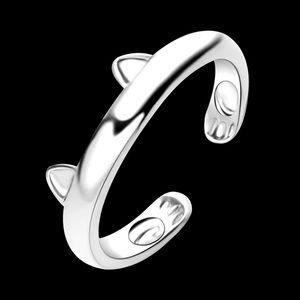 Adjustable size cat ears and tiny paws hug ring